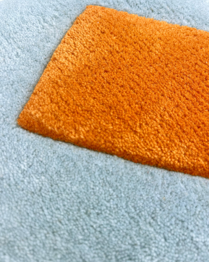 Splitted Arrow Rug Blue Orange 200 x 300 cm