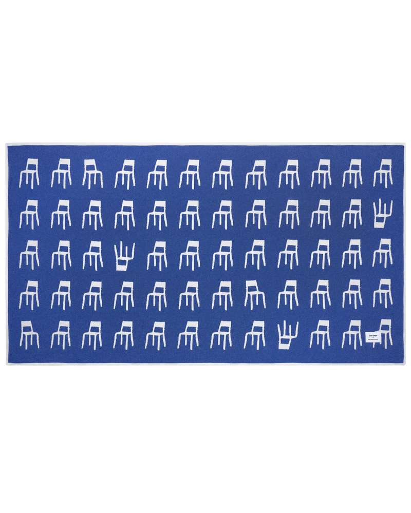 Plaid Splitted Chairs Bleu Cobalt 140 x 240 cm