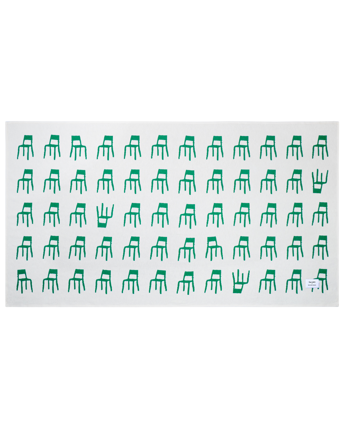 Plaid Splitted Chairs Vert Herbe 140 x 240 cm