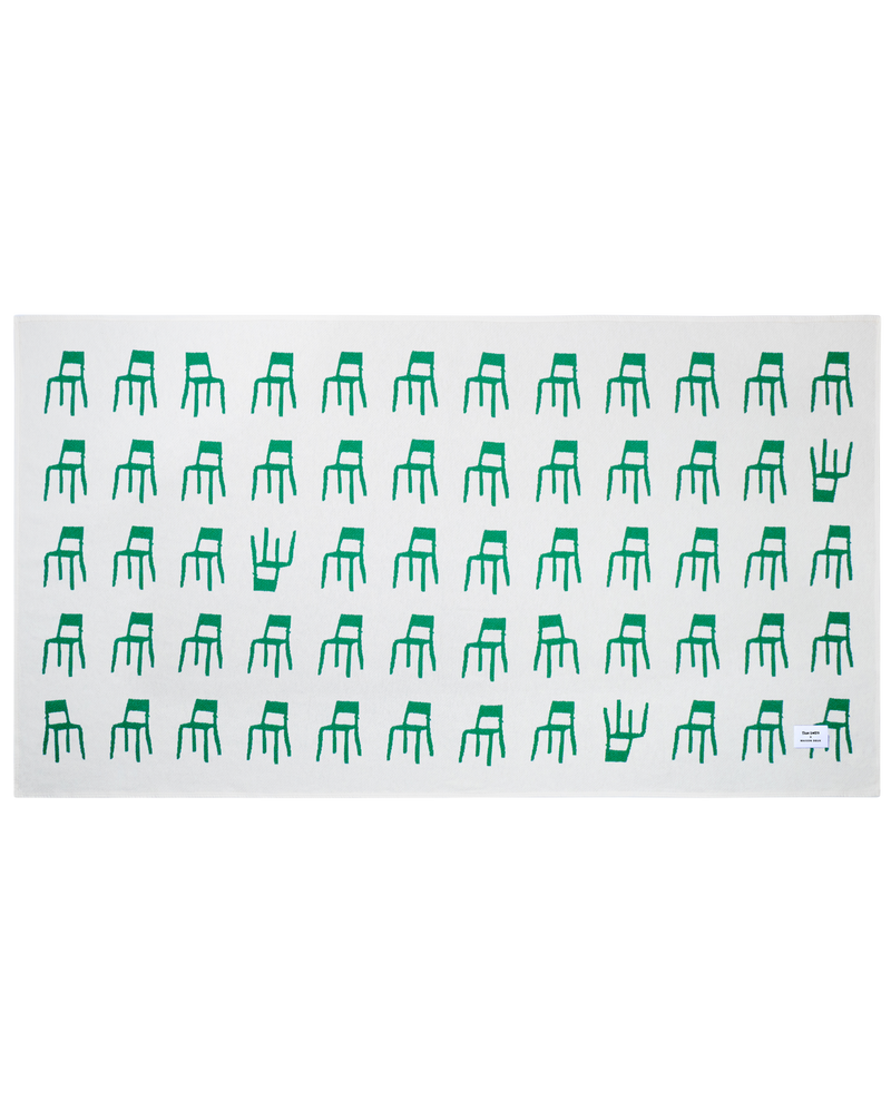 Plaid Splitted Chairs Vert Herbe 140 x 240 cm