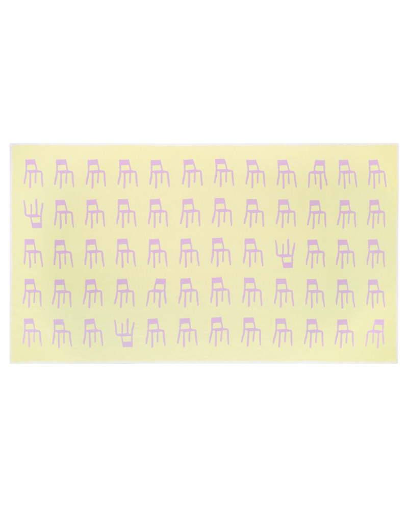 Plaid Splitted Chairs Lilas Jaune Beurre 140 x 240 cm