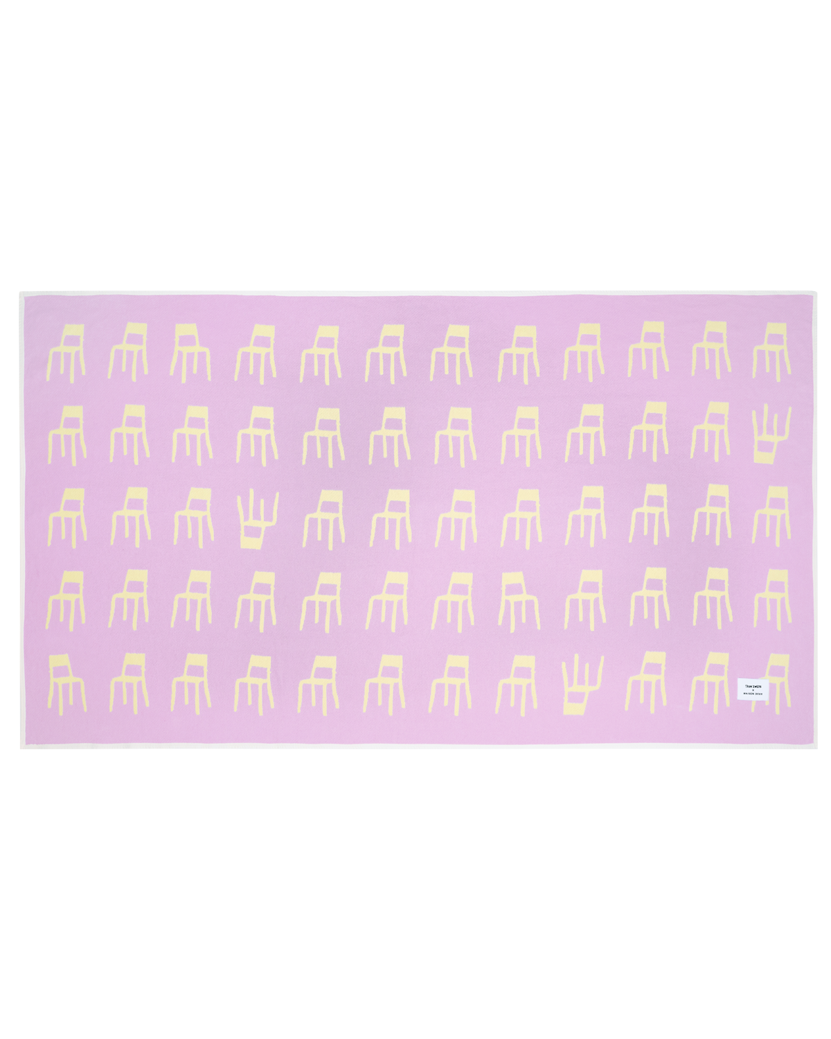 Plaid Splitted Chairs Lilas Jaune Beurre 140 x 240 cm