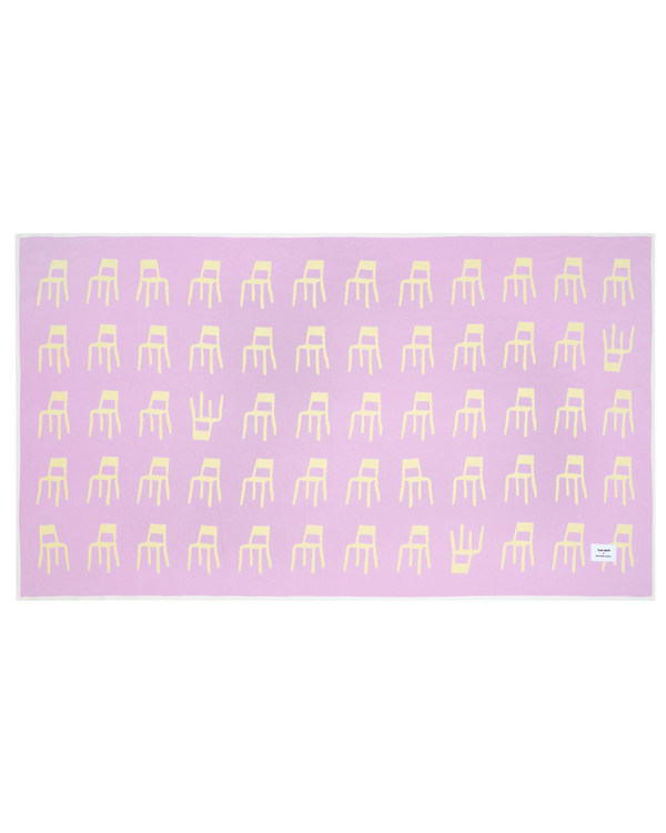 Plaid Splitted Chairs Lilas Jaune Beurre 140 x 240 cm