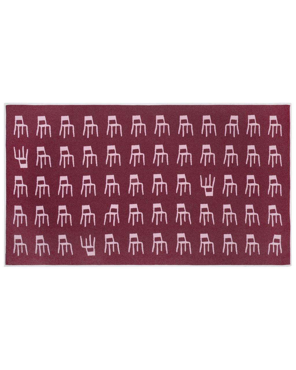 Decke Splitted Chairs Rosa Bordeaux 140 x 240 cm
