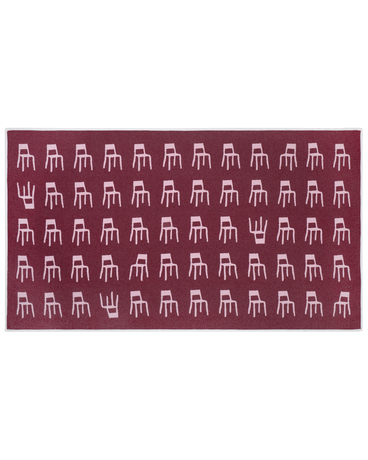Splitted Chairs Blanket Pink Bordo 140 x 240 cm