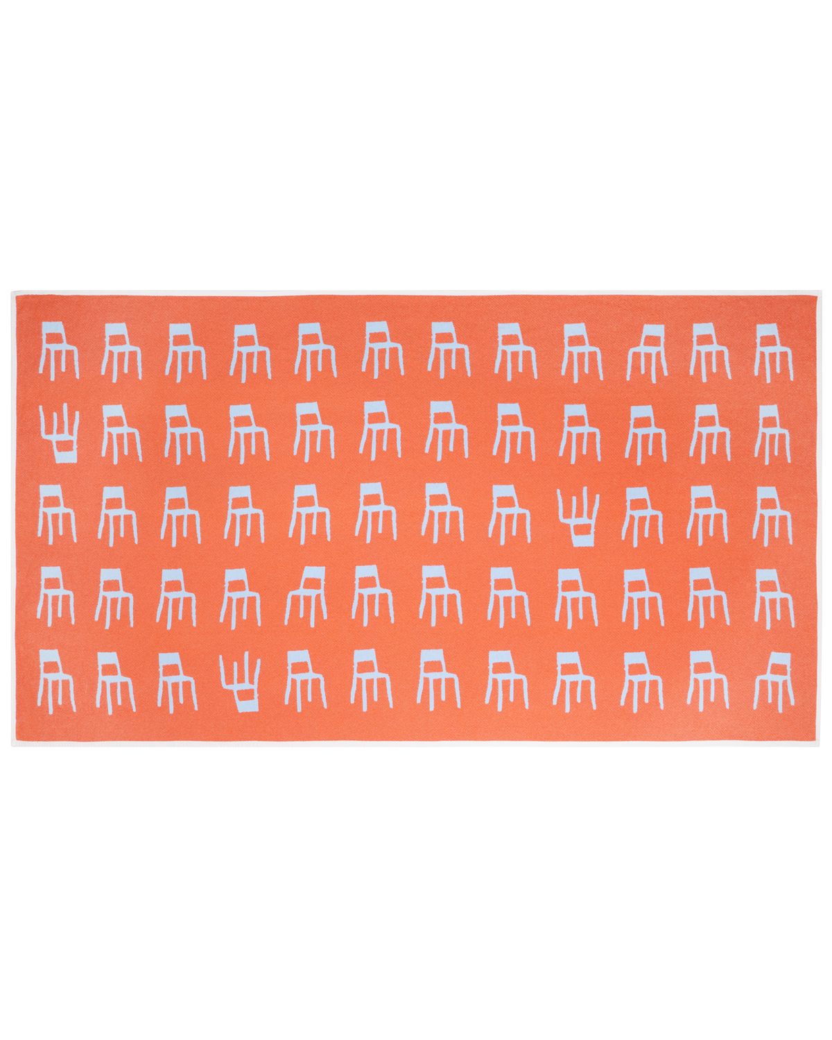 Splitted Chairs Blanket Blue Orange 140 x 240 cm