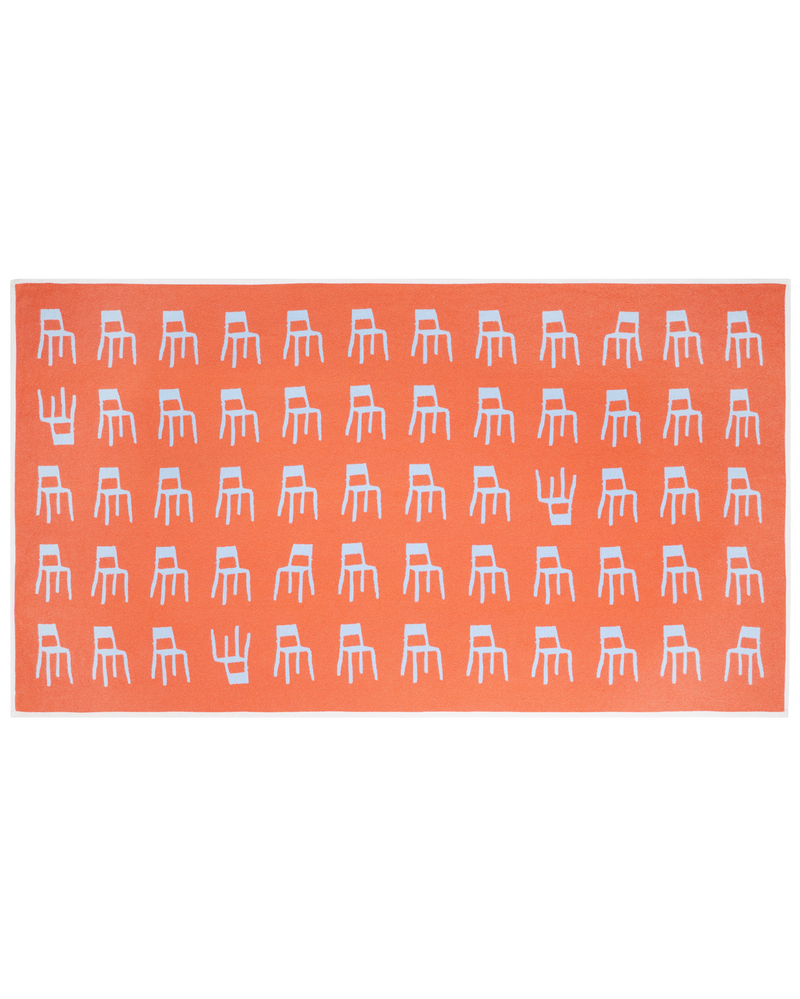 Couverture Splitted Chairs Bleu Orange 140 x 240 cm