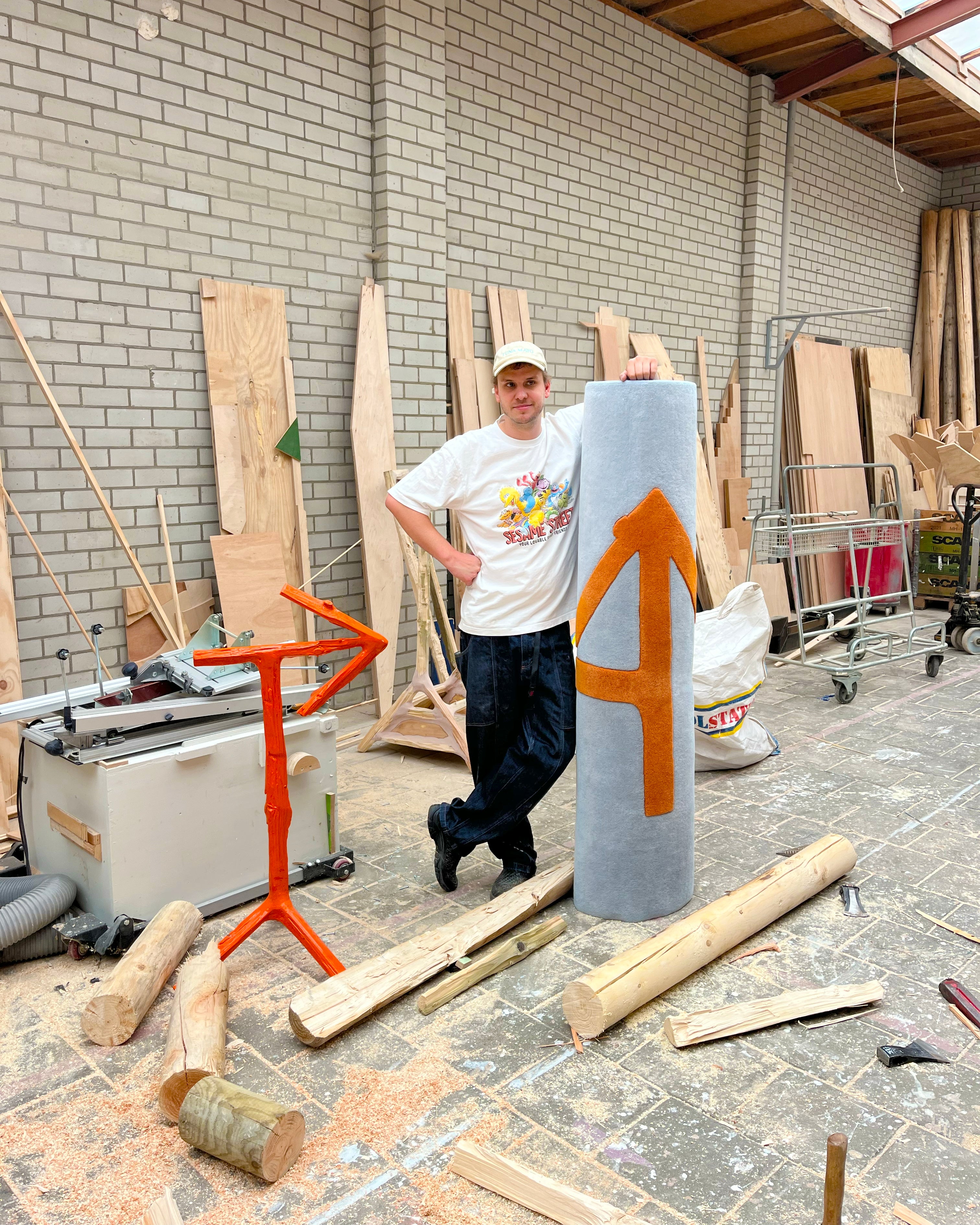 Splitted Arrow Vloerkleed Blauw Oranje 170 x 240 cm