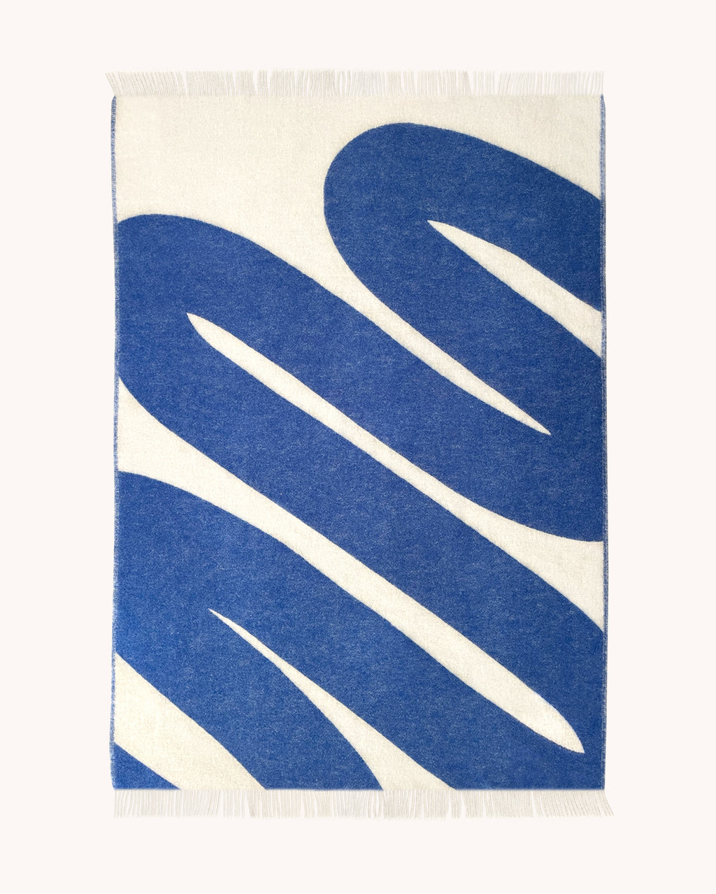 Wool Blanket Cobalt Blue White - Swirl