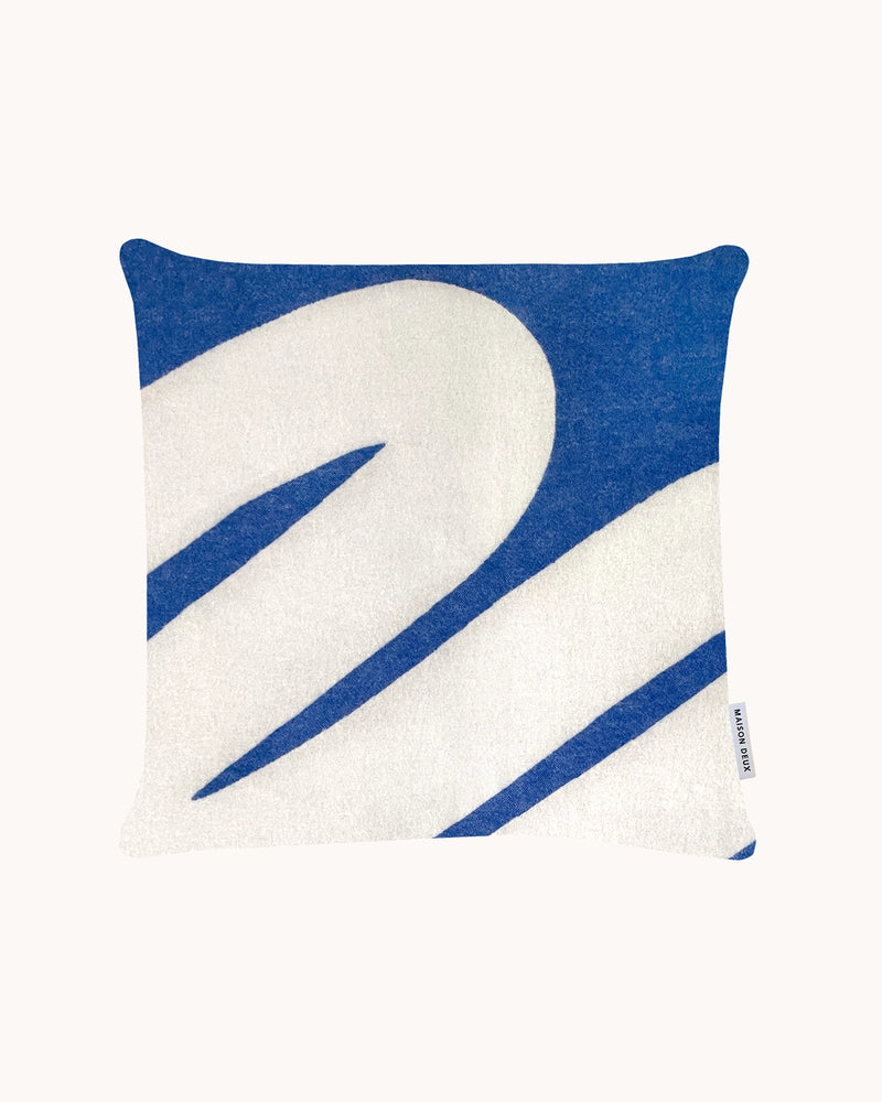 Swirl Cushion Cover Cobalt Blue White