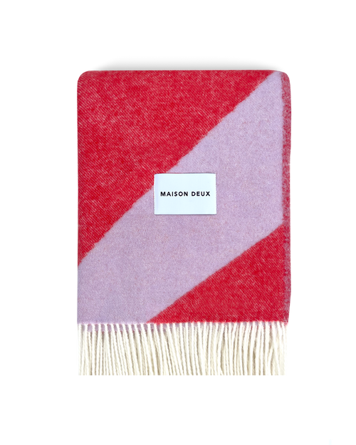 Wool Blanket  Lilac Scarlet