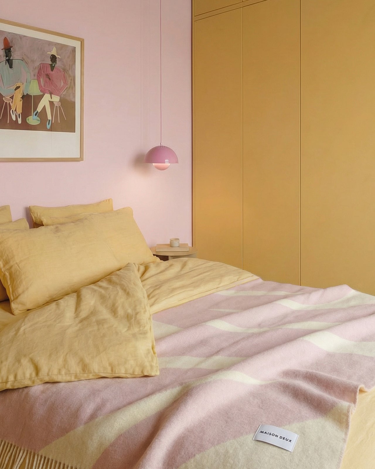 Couverture Swirl Jaune Beurre Rose