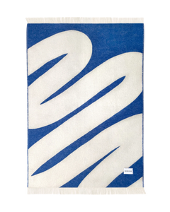 Swirl Blanket Cobalt Blue White
