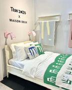 Splitted Chair Blanket Blue Butter Yellow 130 x 200 cm