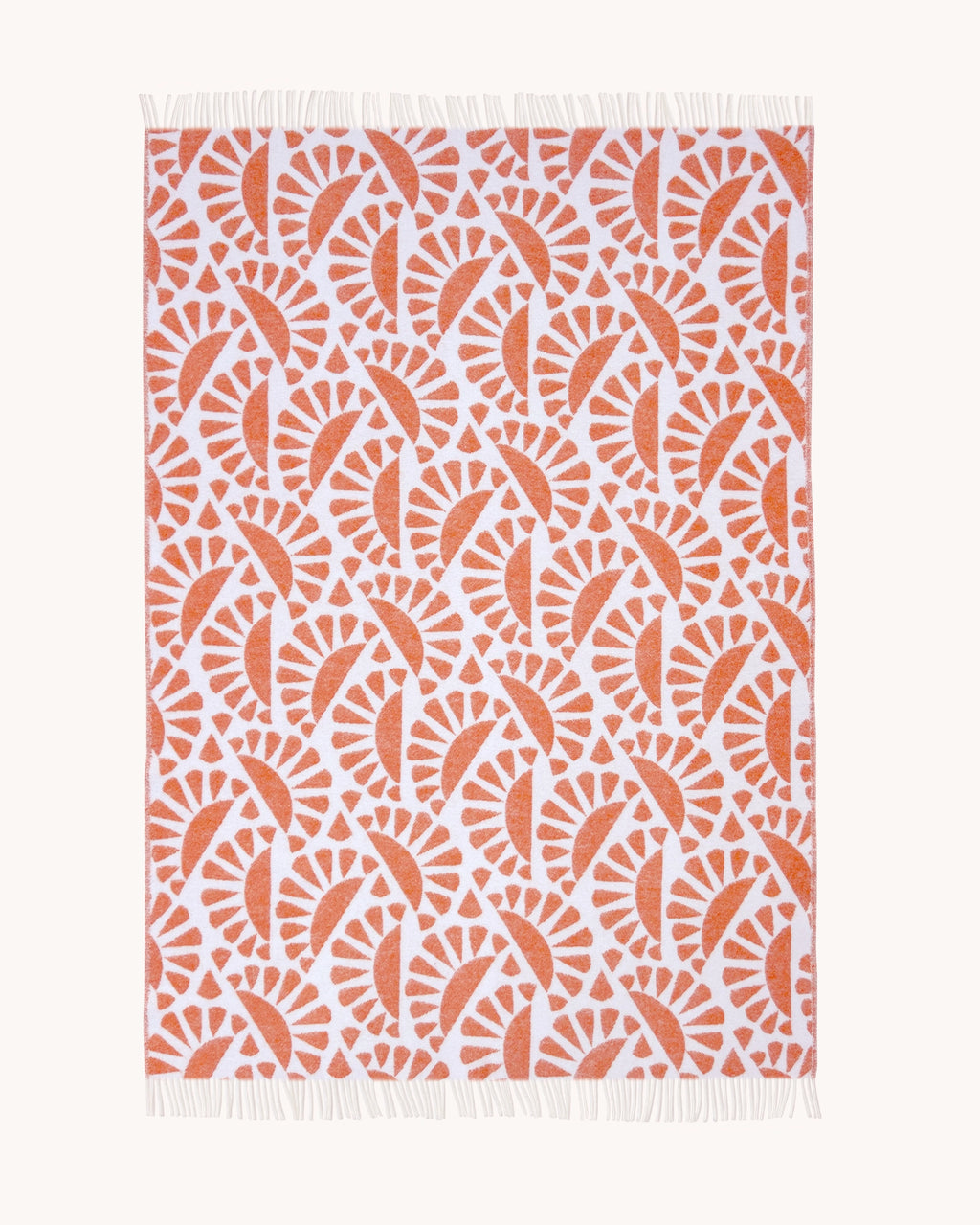 Moooi Blanket - Woodblock Beetle Rust Cream