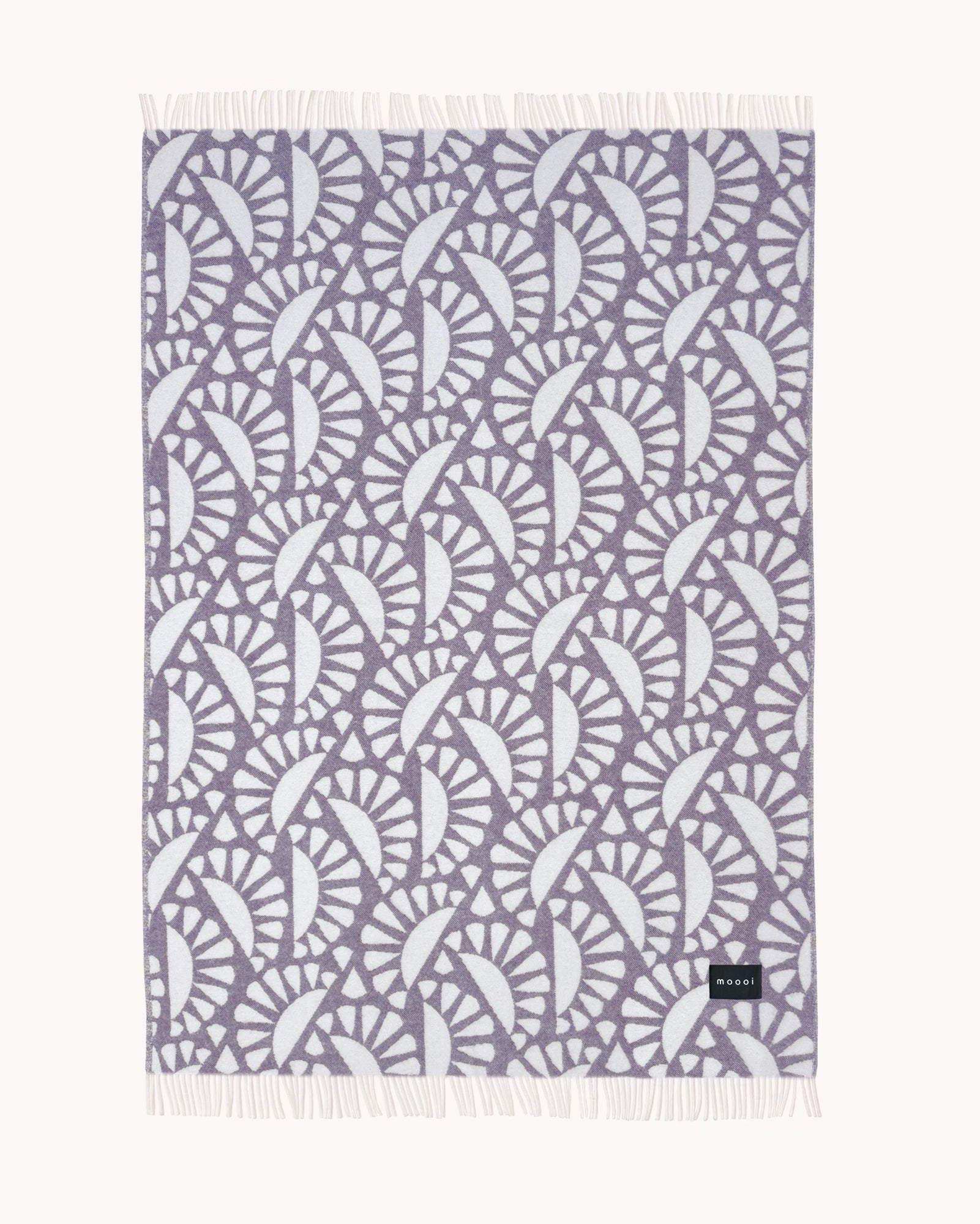 Moooi Blanket - Woodblock Beetle Plum Cream