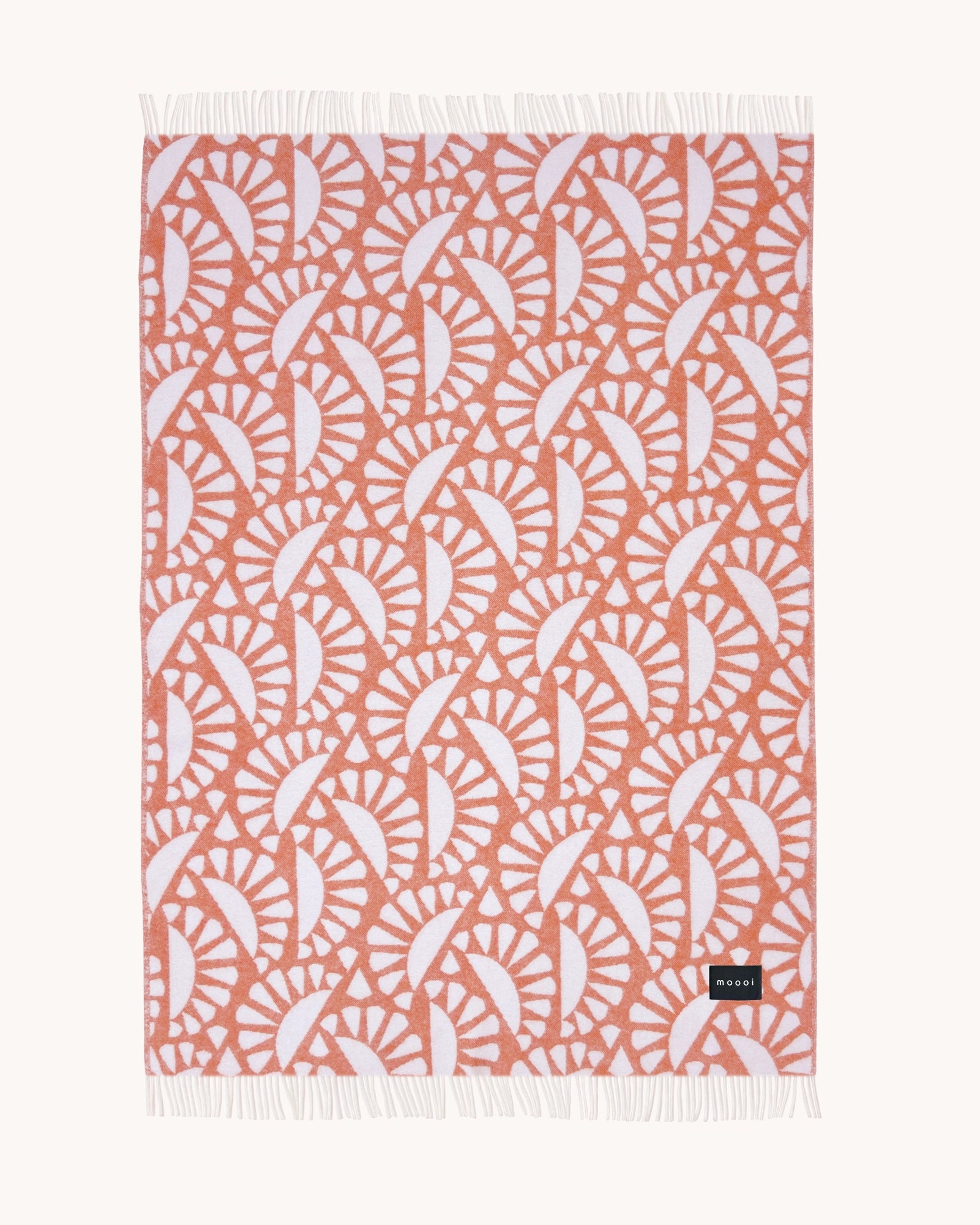 Moooi Blanket - Woodblock Beetle Rust Cream