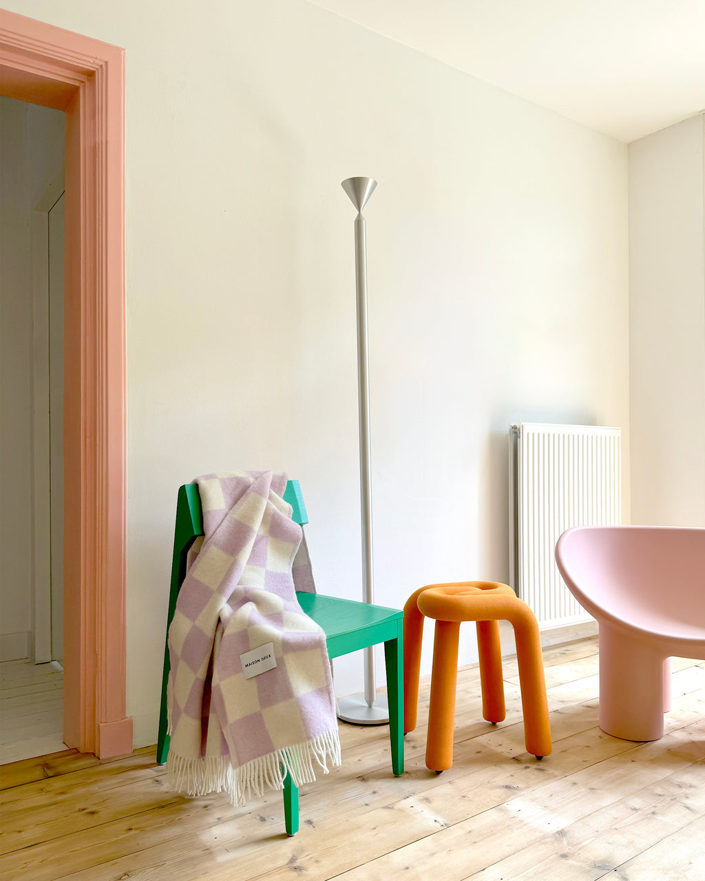 Wool Throw Plaid - Checks Lilac