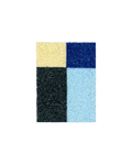 Cream, dark blue, black and light blue check pattern doormat sample swatch
