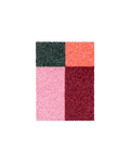 Dark green, orange, pink and burgundy check pattern doormat sample swatch
