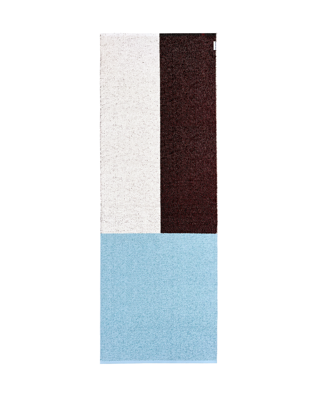  Burgundy, blue and cream color block rug