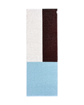  Burgundy, blue and cream color block rug
