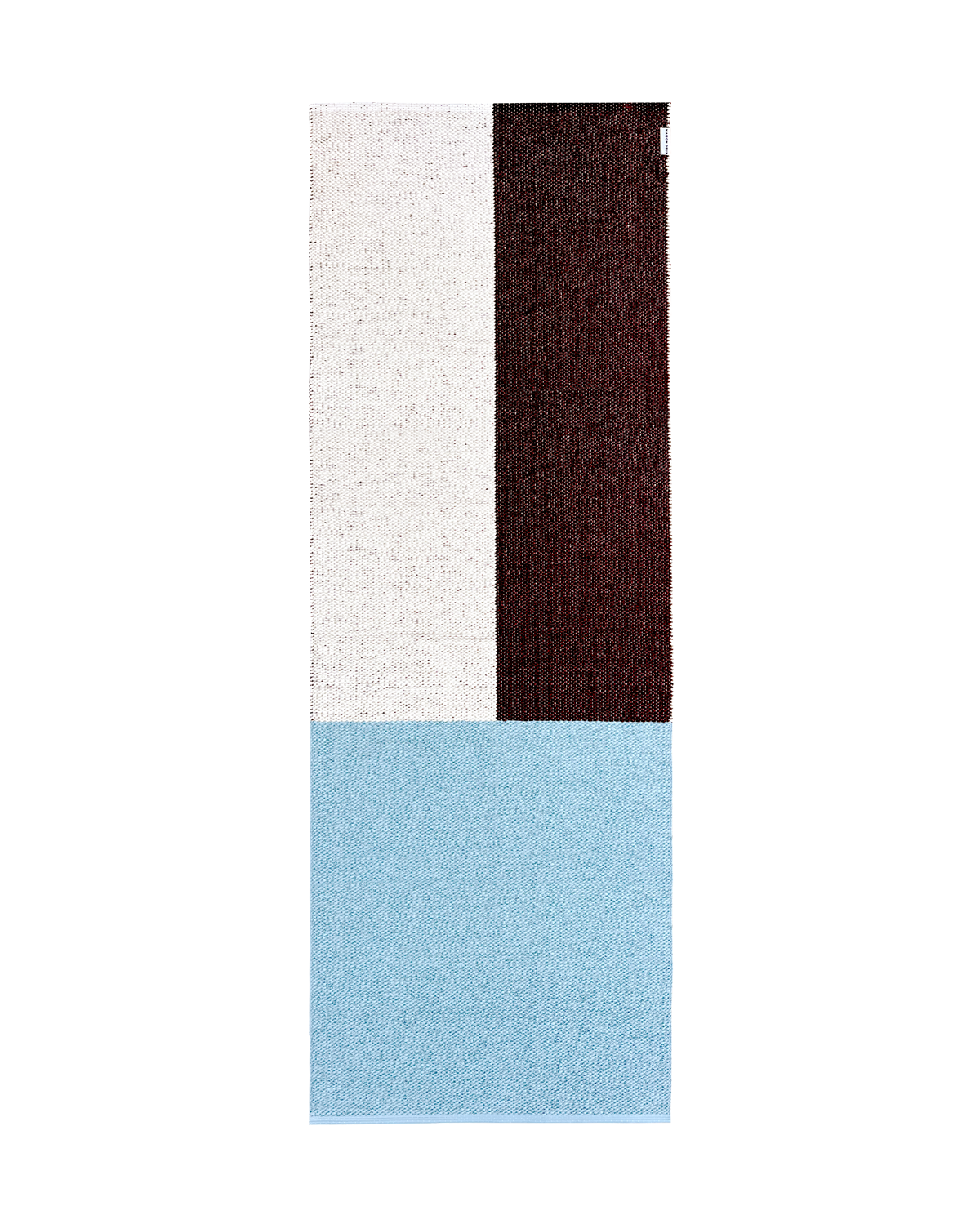  Burgundy, blue and cream color block rug