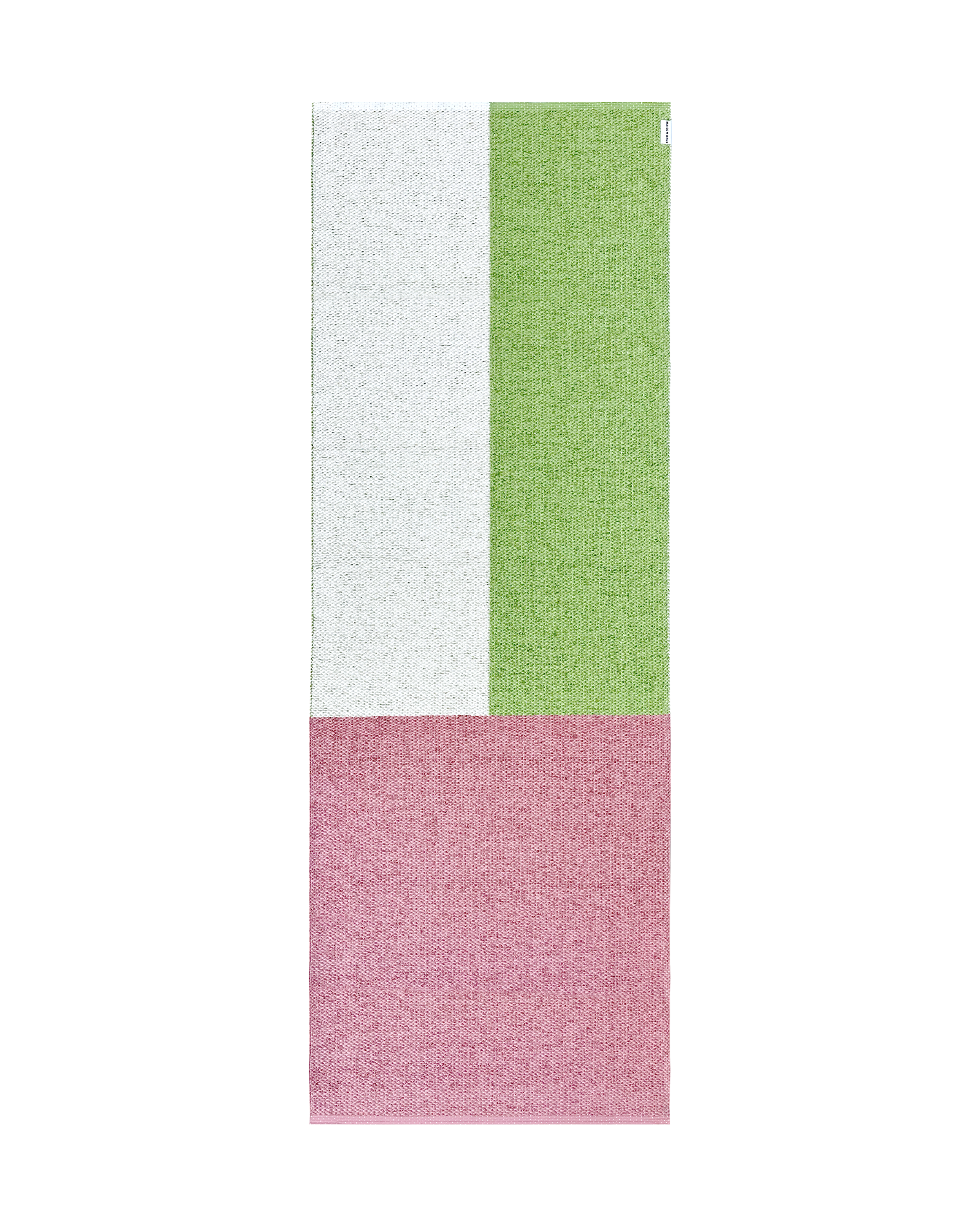 Cream, green and pink color block rug