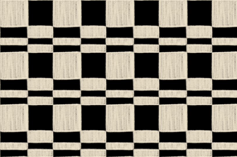 Chalky Check Doormat Black Vanilla
