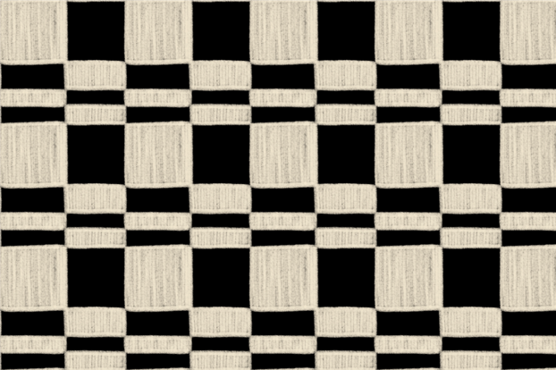 Chalky Check Deurmat Zwart Vanilla