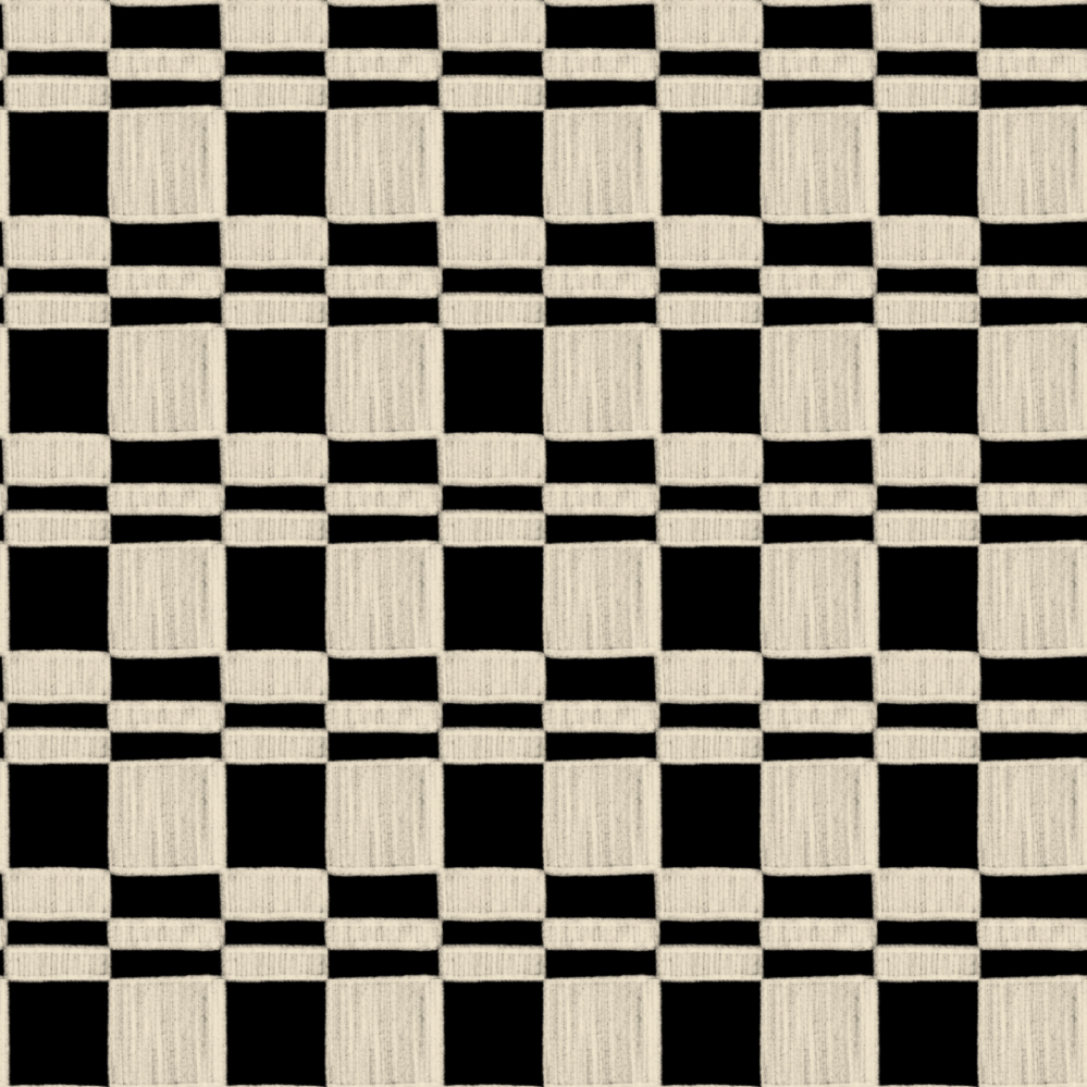 Chalky Check Doormat Black Vanilla