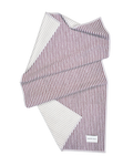 Lilac and bordeaux striped beach towel, organic cotton terry