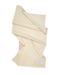 Butter yellow and pink striped organic cotton terry towel