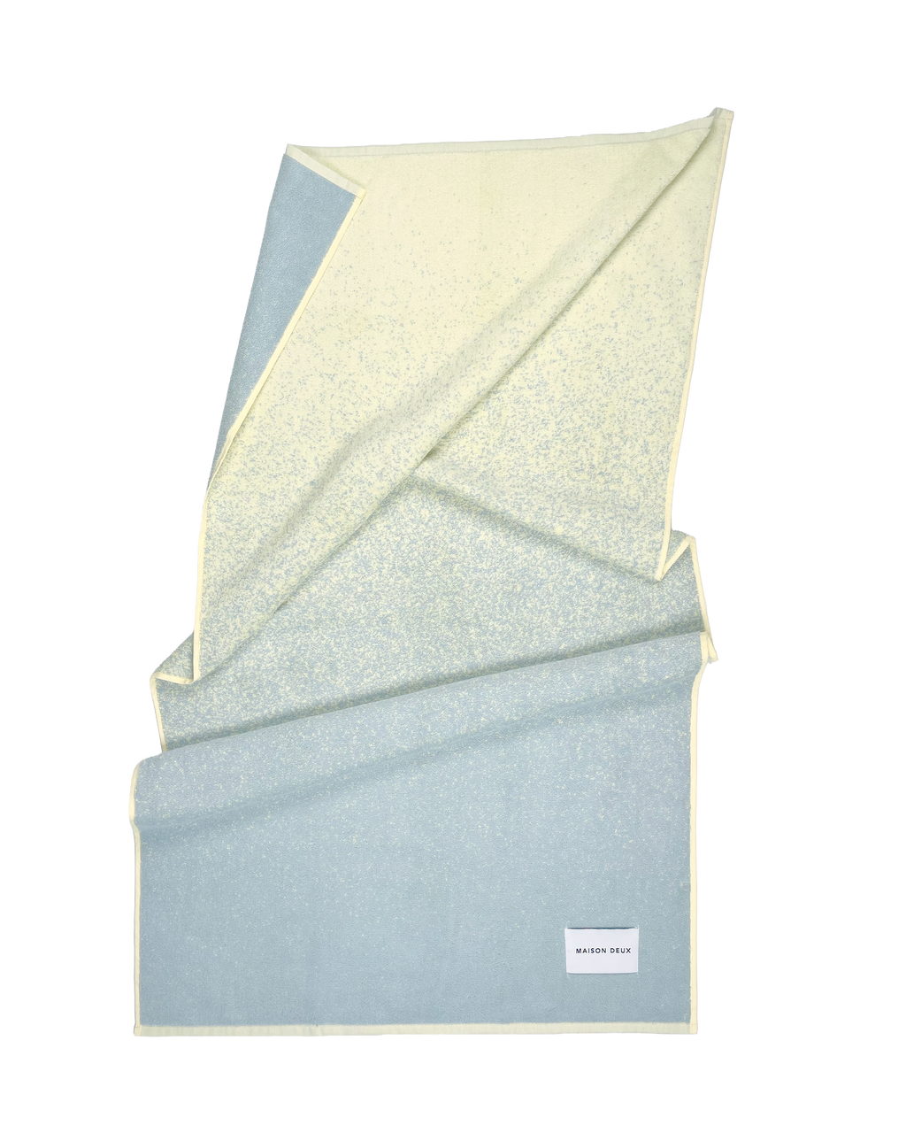 Blue to butter yellow gradient organic cotton terry towel