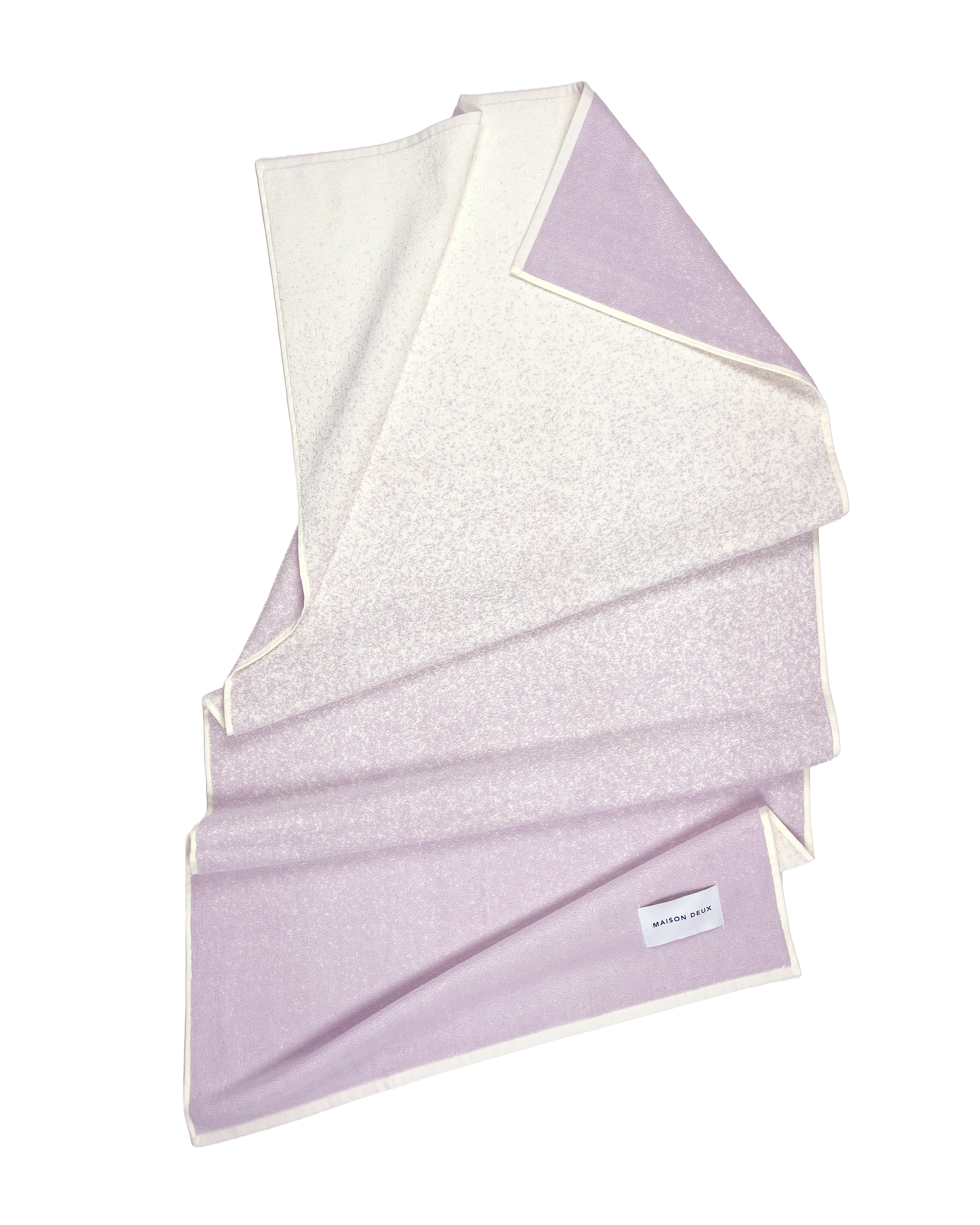 Lilac to vanilla gradient organic cotton terry towel