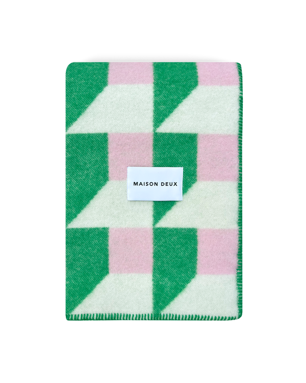 Cubics Blanket Grass Pink