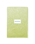Kiwi green wool blanket folded with stitched edge detail
