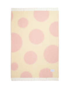 Polka Bold Decke Buttergelb-Rosa
