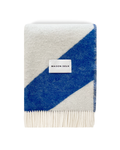 Swirl Blanket Cobalt Blue White