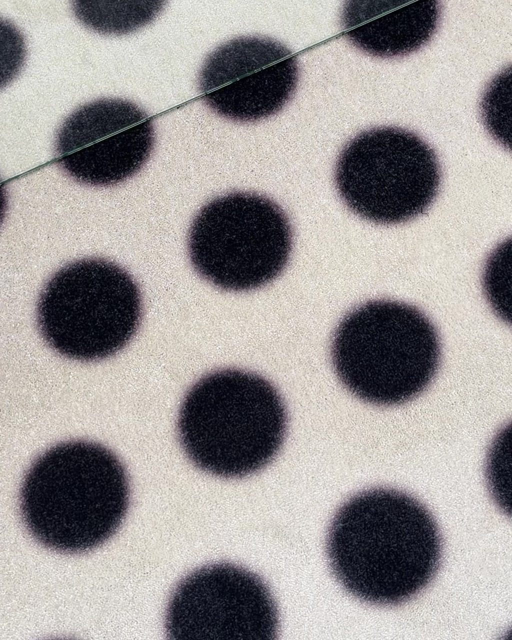 Custom Size Doormat Puffy Polka White Black