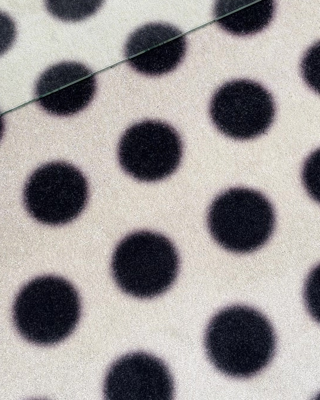 Custom Size Doormat Puffy Polka White Black