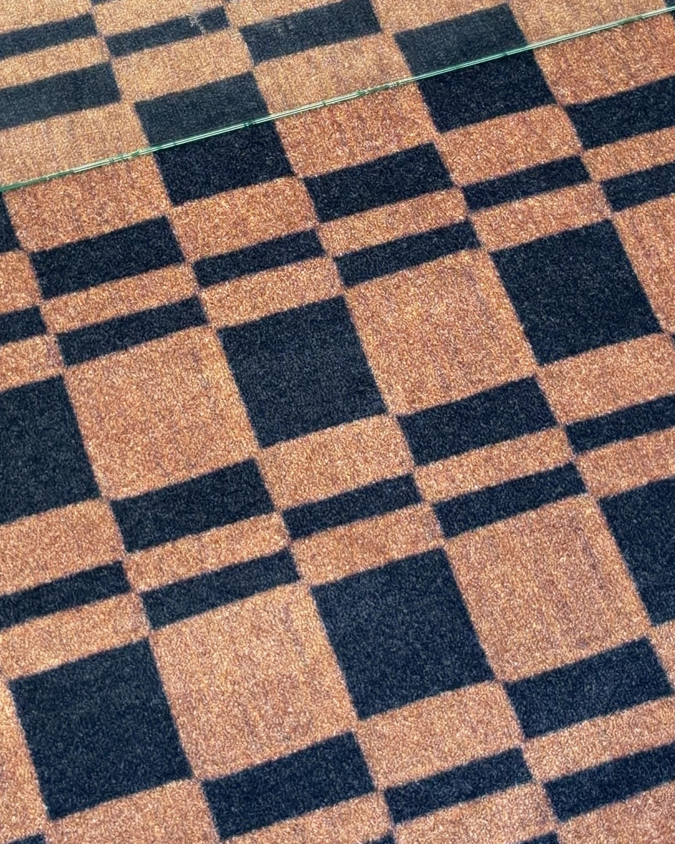 Chalky Check Doormat Black Toffee