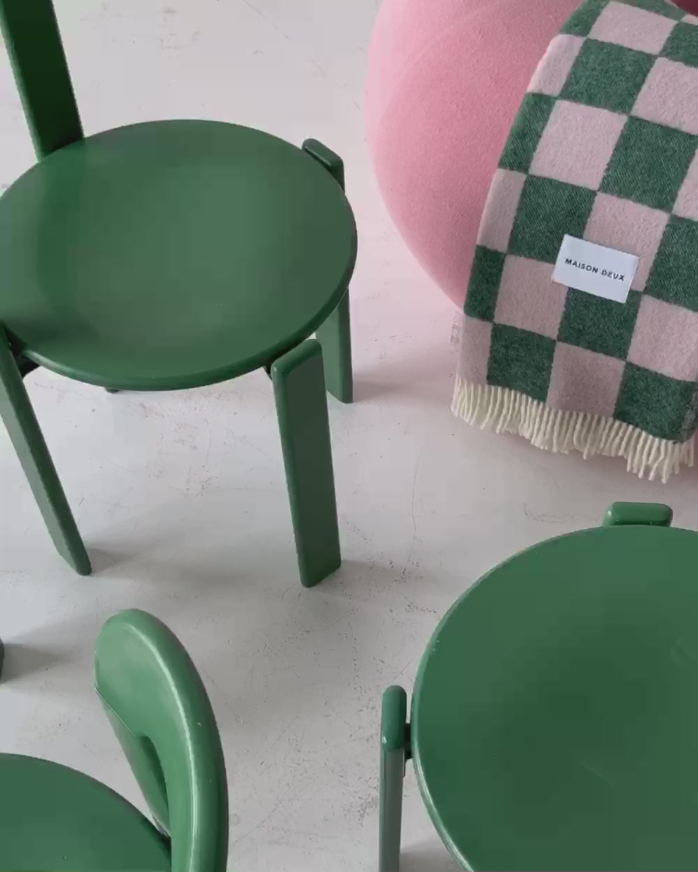 Checkerboard Plaid Groen Roze