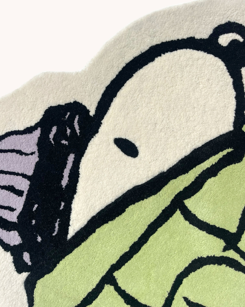 Snoopy Puffer Jacket Rug 110 x 112 cm - Kiwi Lilac
