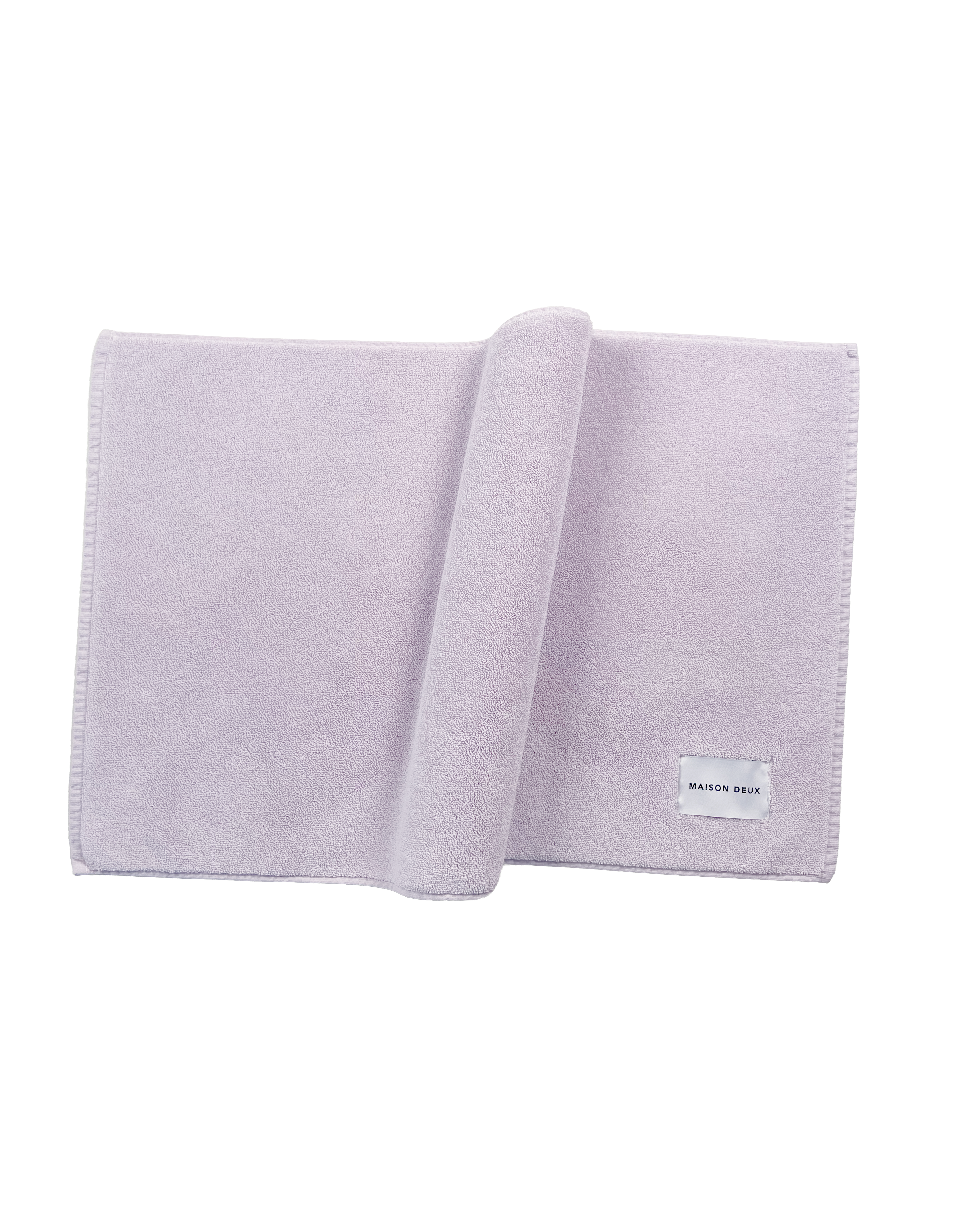 Solid lilac organic cotton bath mat