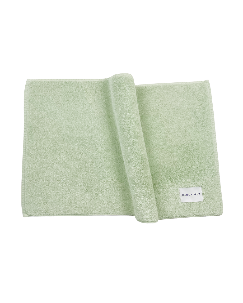 Solid sage green organic cotton bath mat