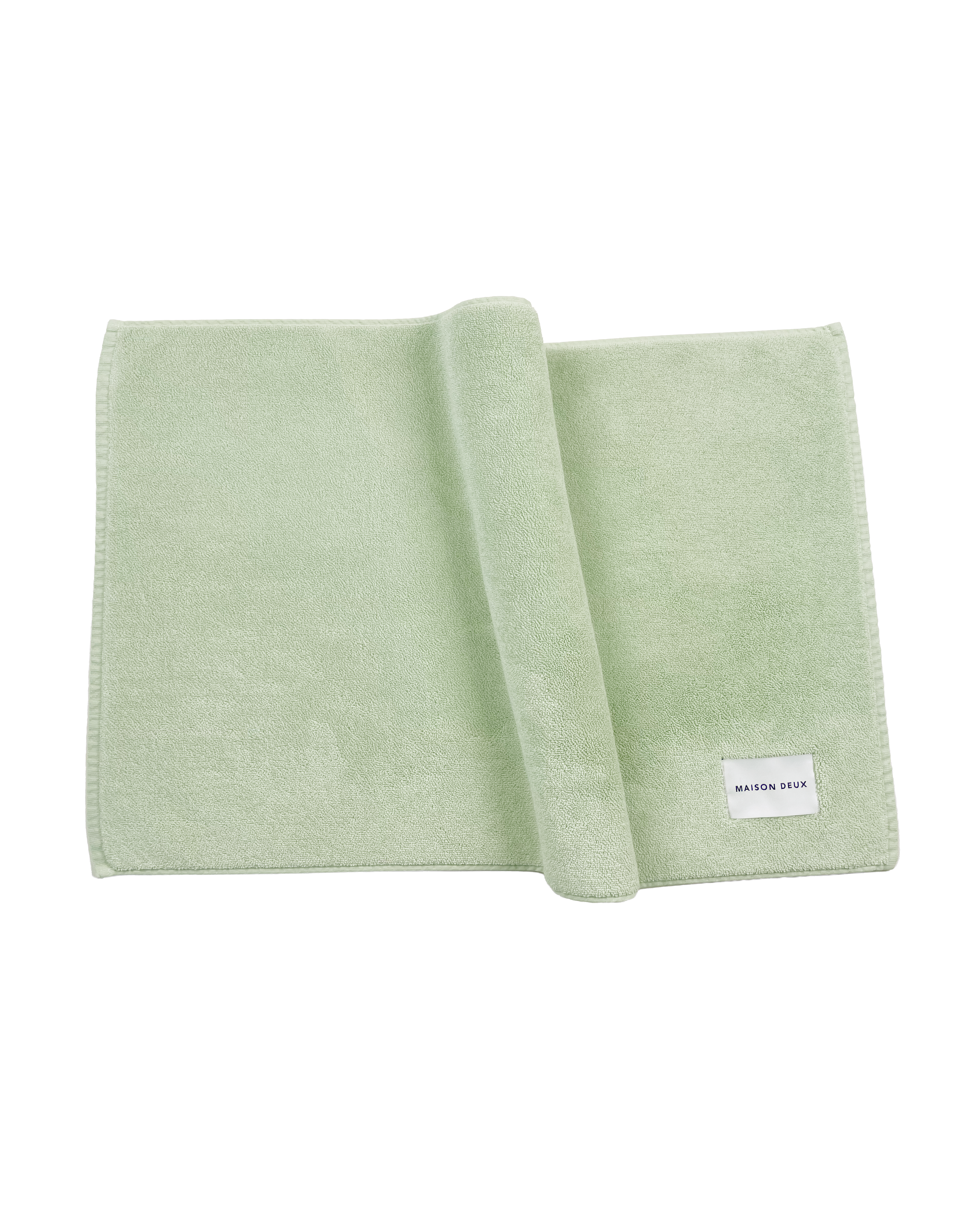Solid sage green organic cotton bath mat