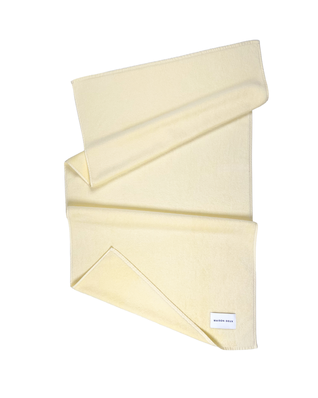 Solid butter yellow organic cotton terry towel