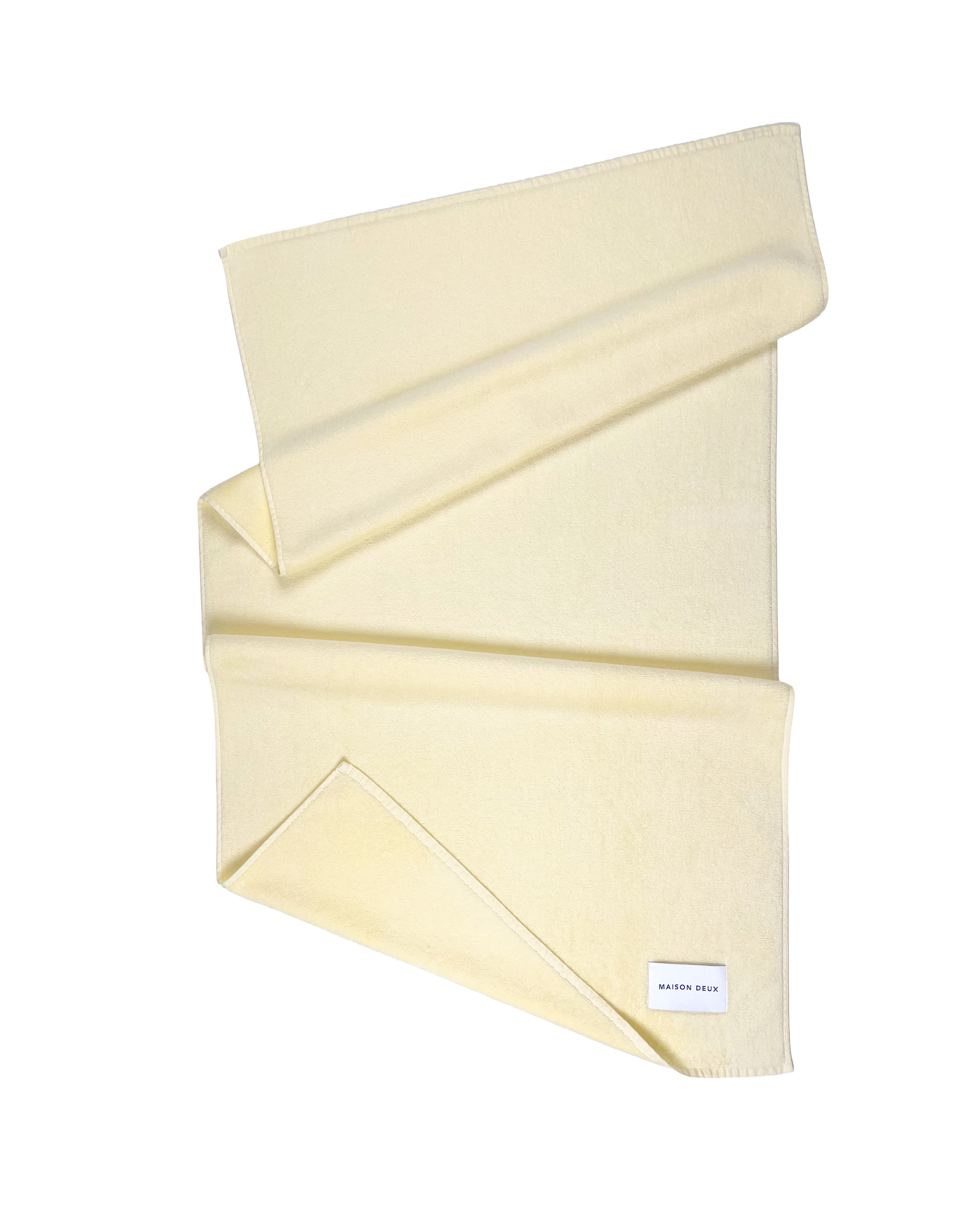 Solid butter yellow organic cotton terry towel