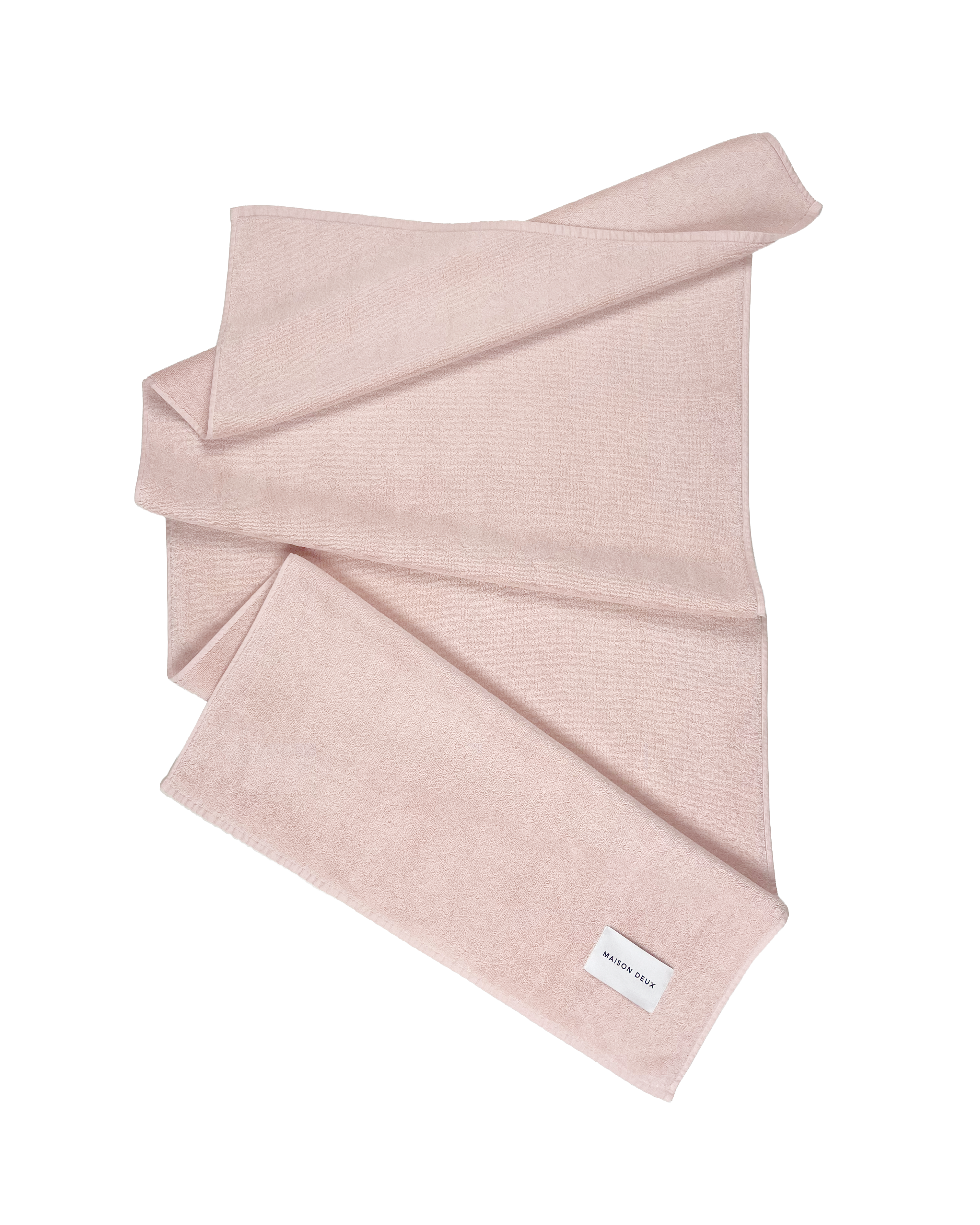 Solid pink organic cotton terry towel